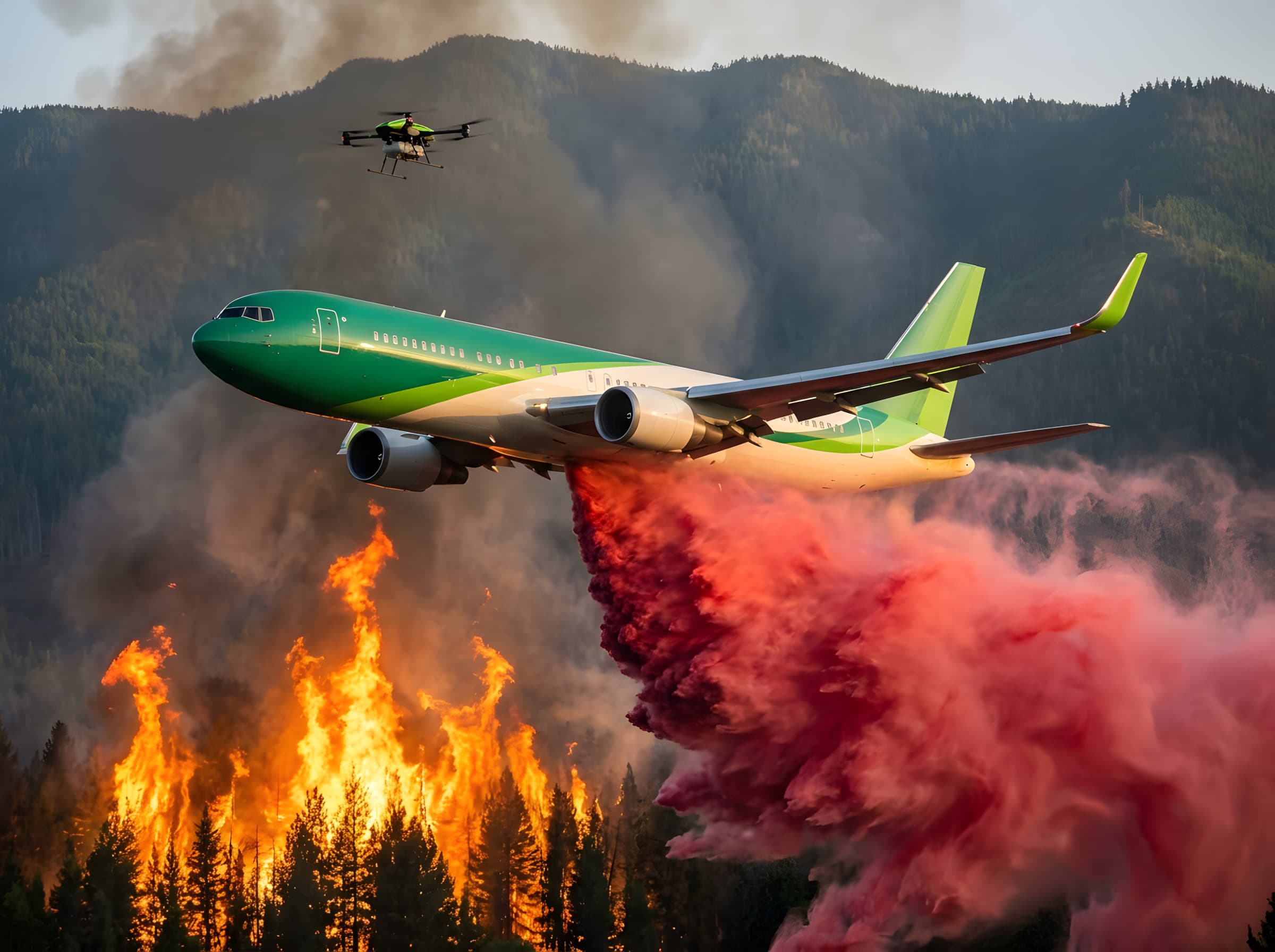 A Fire Free Forests 767 on a retardant drop
